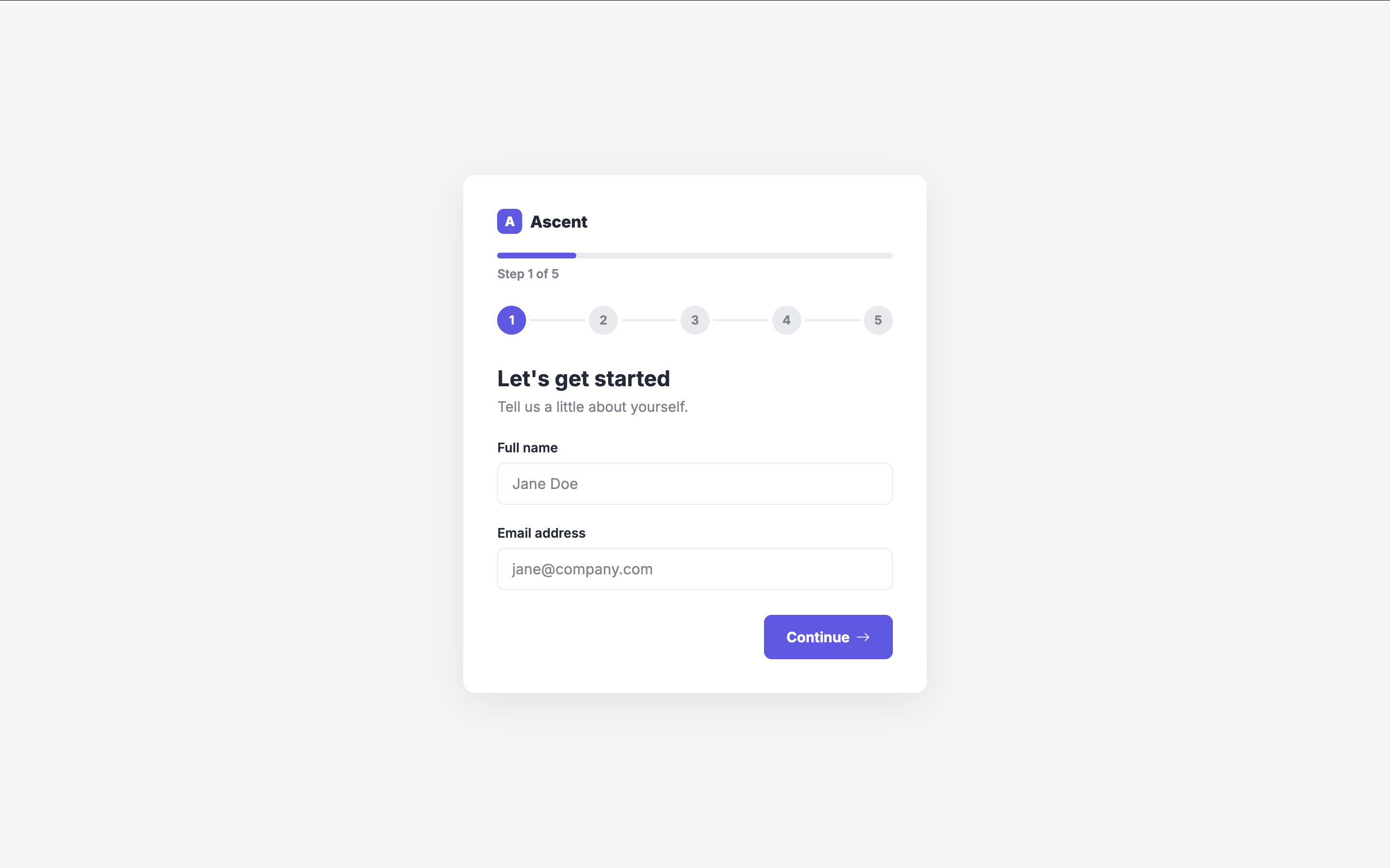 Ascent — Multi-step Onboarding Wizard