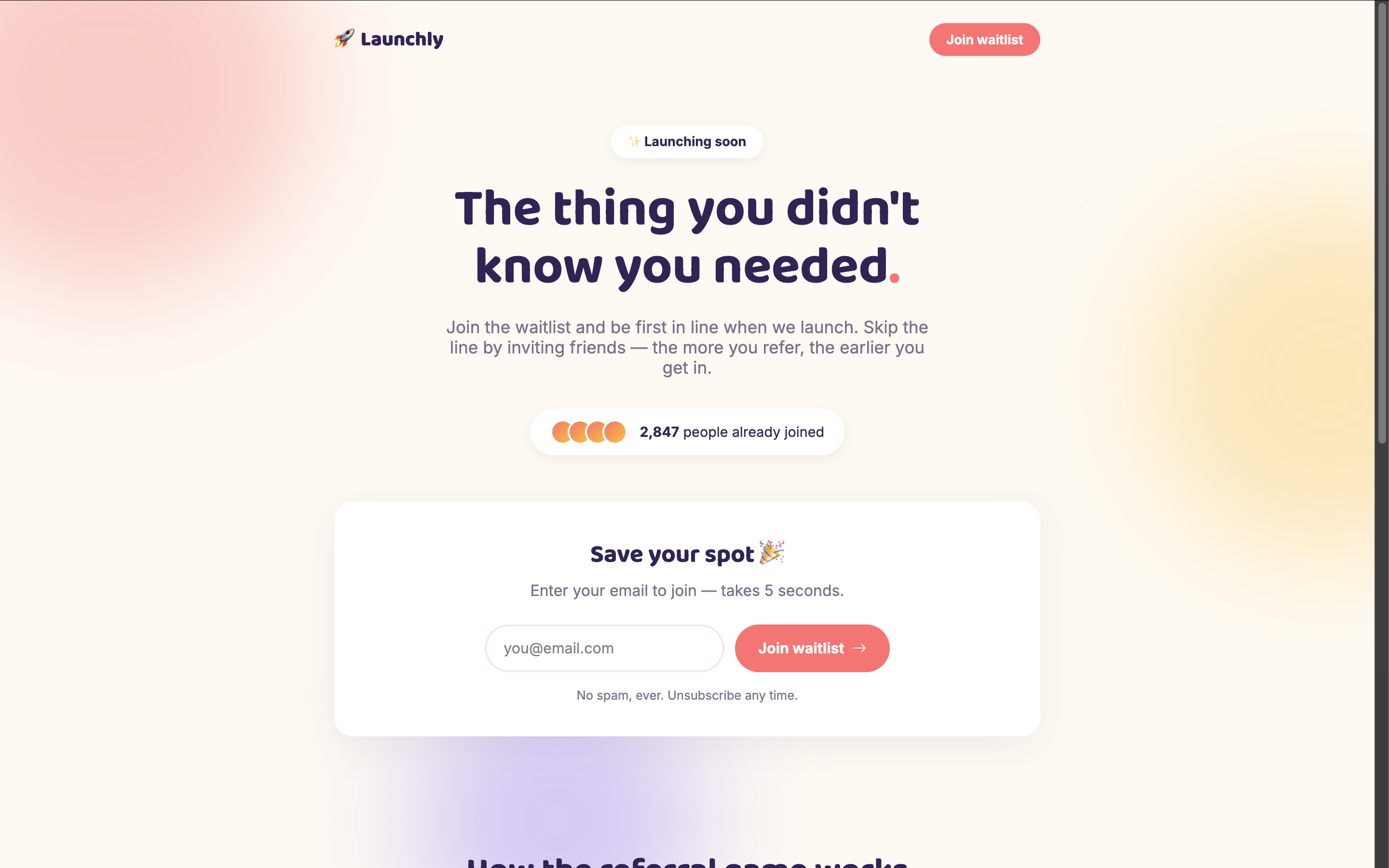 Launchpad — Waitlist & Referral Landing Page